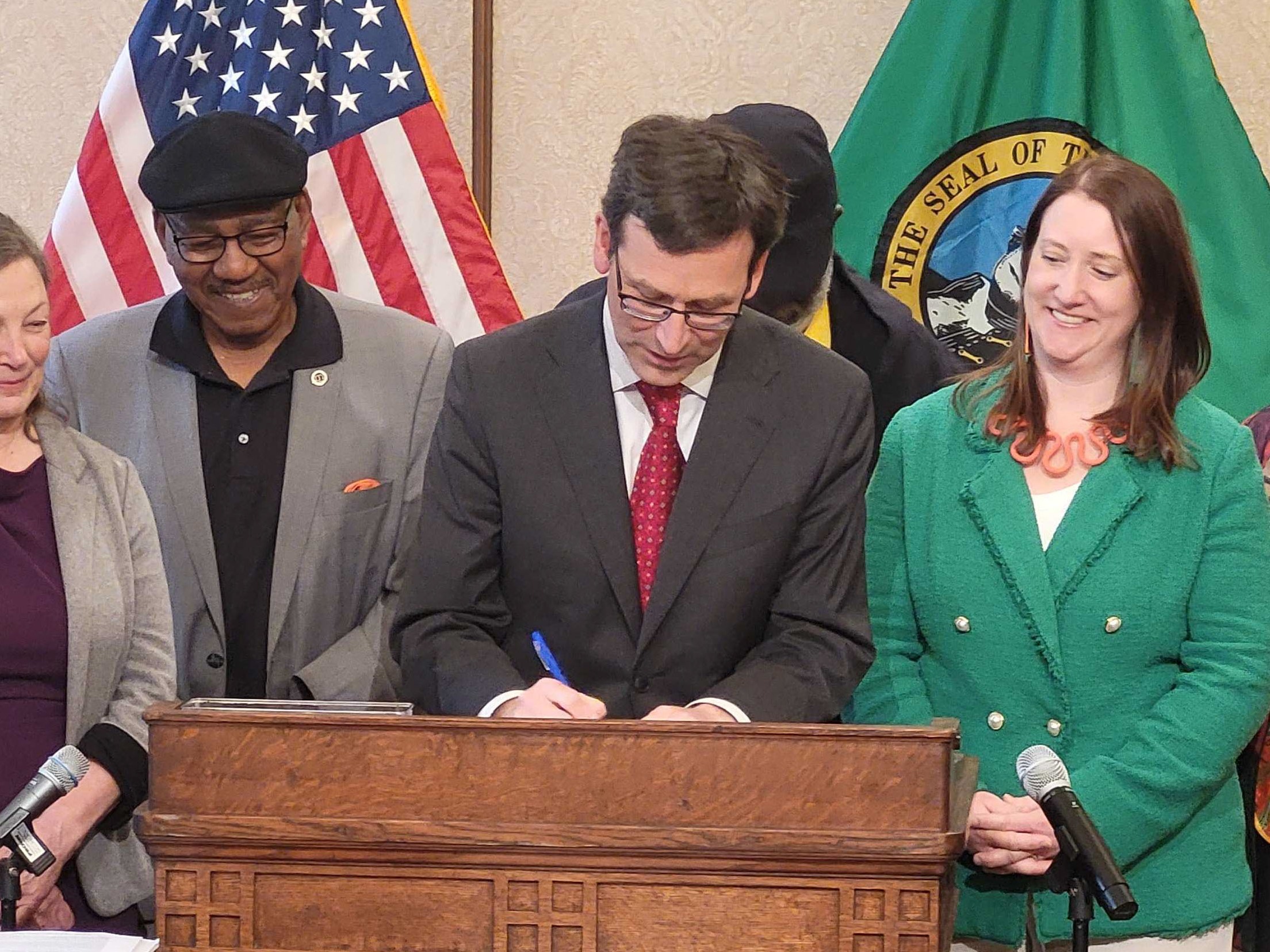 caption: Washington Gov. Bob Ferguson signed his first state budget as governor into law Tuesday, May 20, 2025. It marked the end of a difficult legislative session where officials grappled with a multibillion dollar budget gap.