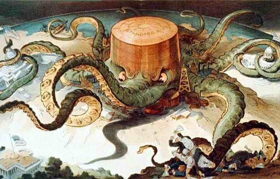 caption: Standard Oil depicted as an octopus, parodying its status as a monopoly.