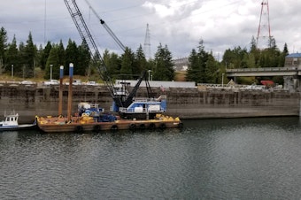 caption: This Sunday, Sept. 8, 2019 photo provided by the U.S. Army Corps of Engineers shows a boat lock on the Bonneville Dam on the Columbia River that connects Oregon and Washington at Cascade Locks., Ore. 