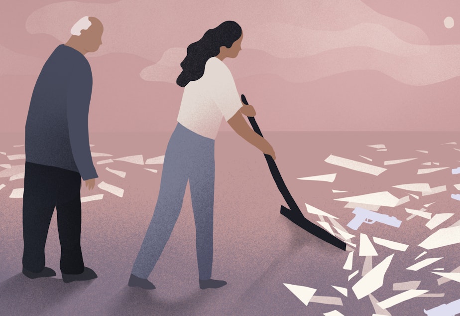 Helping a spouse or parent who has dementia steer clear of hazards can include ridding the home of all guns.