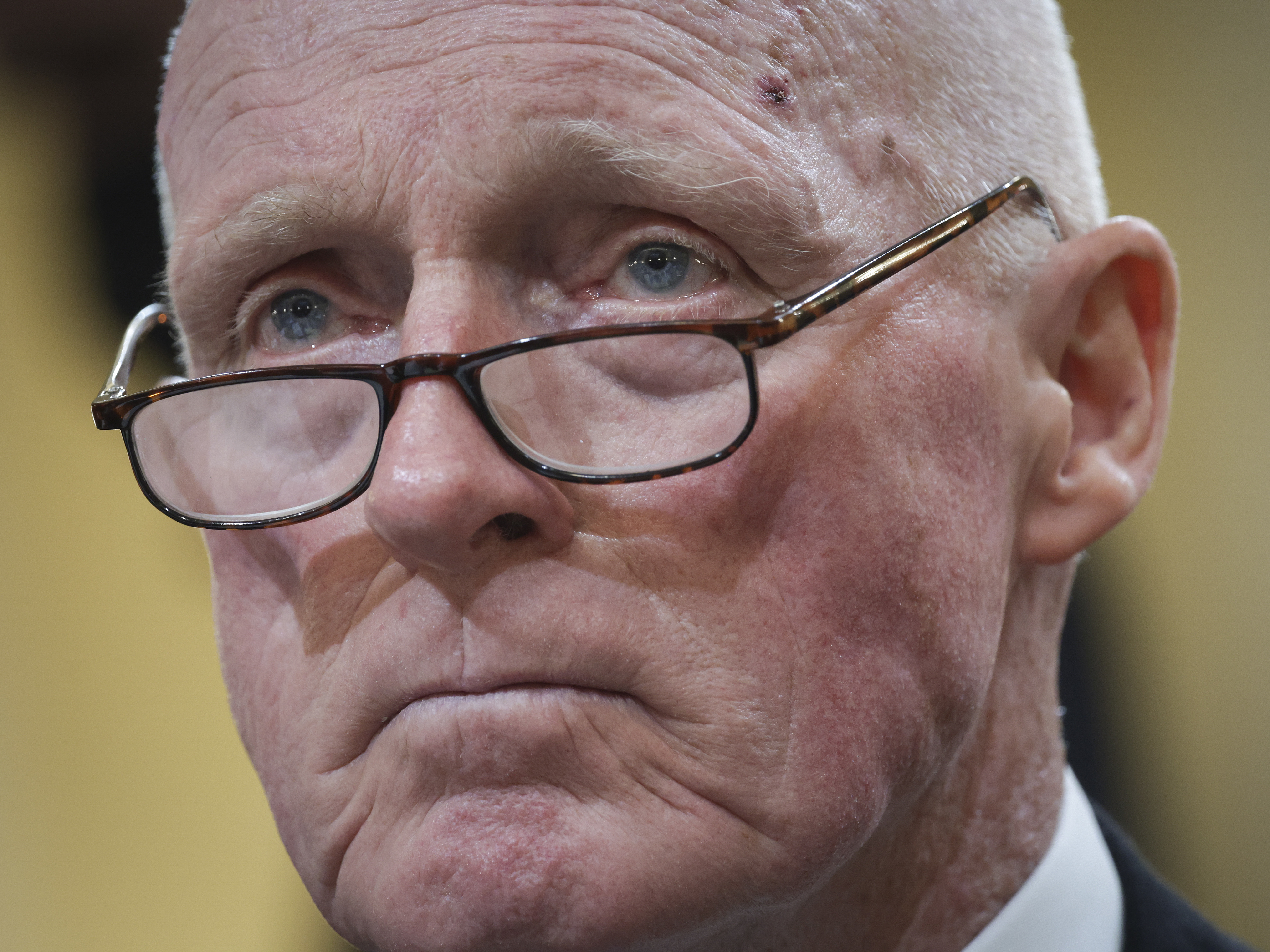caption: Rusty Bowers, Arizona House Speaker, testifies during hearing on the Jan. 6th investigation on Tuesday in Washington.
