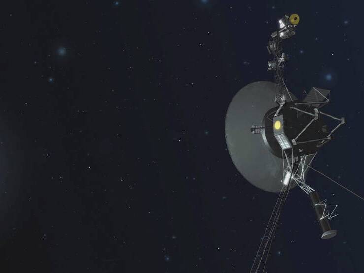 caption: An illustration provided by NASA depicts Voyager 1, the most distant spacecraft from Earth.