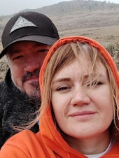 caption: A selfie of Lilia Chanysheva with her husband Almaz Gatin.