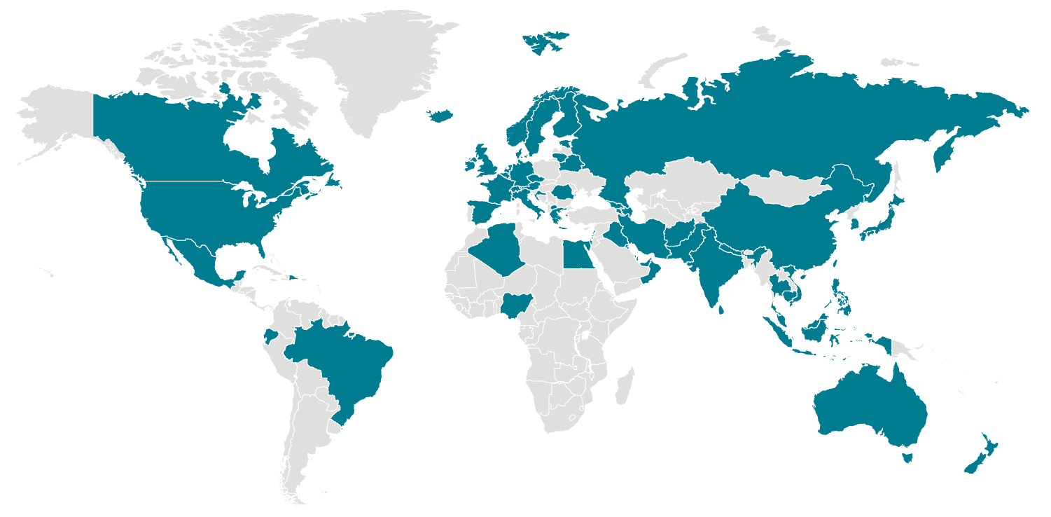 caption: The latest coronavirus outbreak map from the Centers for Disease Control and Prevention, March 2, 2020.