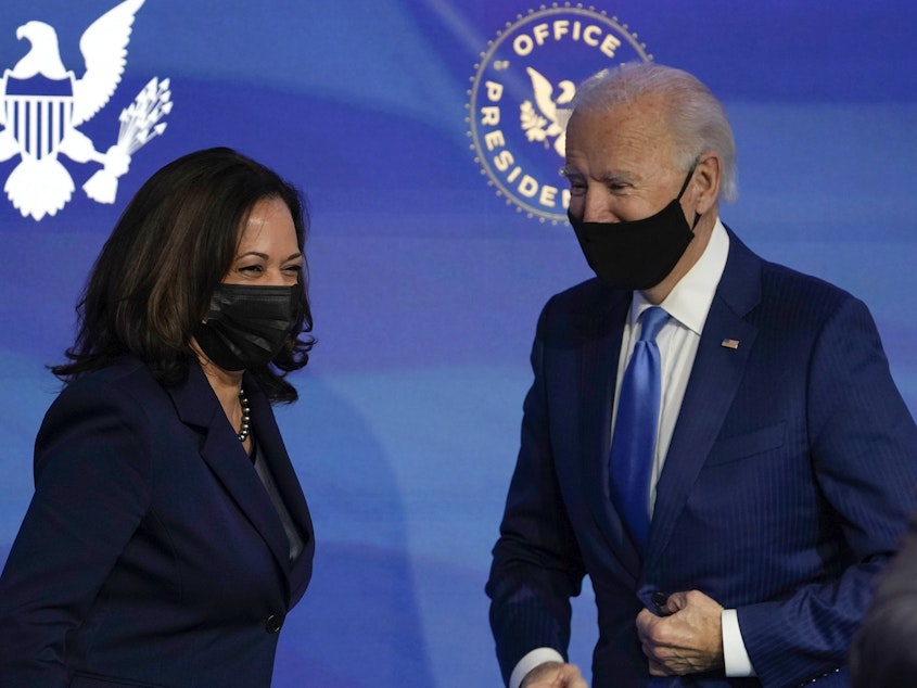 caption: Vice President-elect Kamala Harris and President-elect Joe Biden formally were elected on Monday by the Electoral College, which executes the will expressed by votes cast last month.