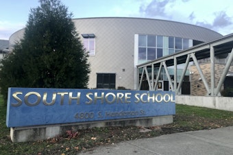 caption: South Shore PK-8 School in Seattle's Rainier Beach Neighborhood, on November 13, 2020.