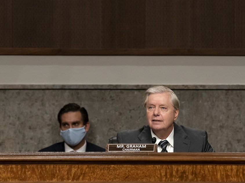 caption: Sen. Lindsey Graham, R-S.C., will preside over confirmation hearings for Judge Amy Coney Barrett — President Trump's third nominee to the Supreme Court.