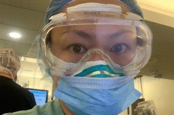 caption: Dr. Angela Chen, an emergency physician at The Mount Sinai Hospital in New York City, diagnosed the city's first confirmed COVID-19 case last March.