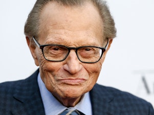 caption: Larry King's career spanned more than six decades. He's pictured above in May 2017 in West Hollywood, Calif.