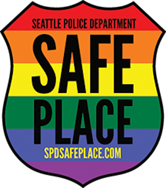 caption: The Seattle Police Department's "Safe Place" decal.