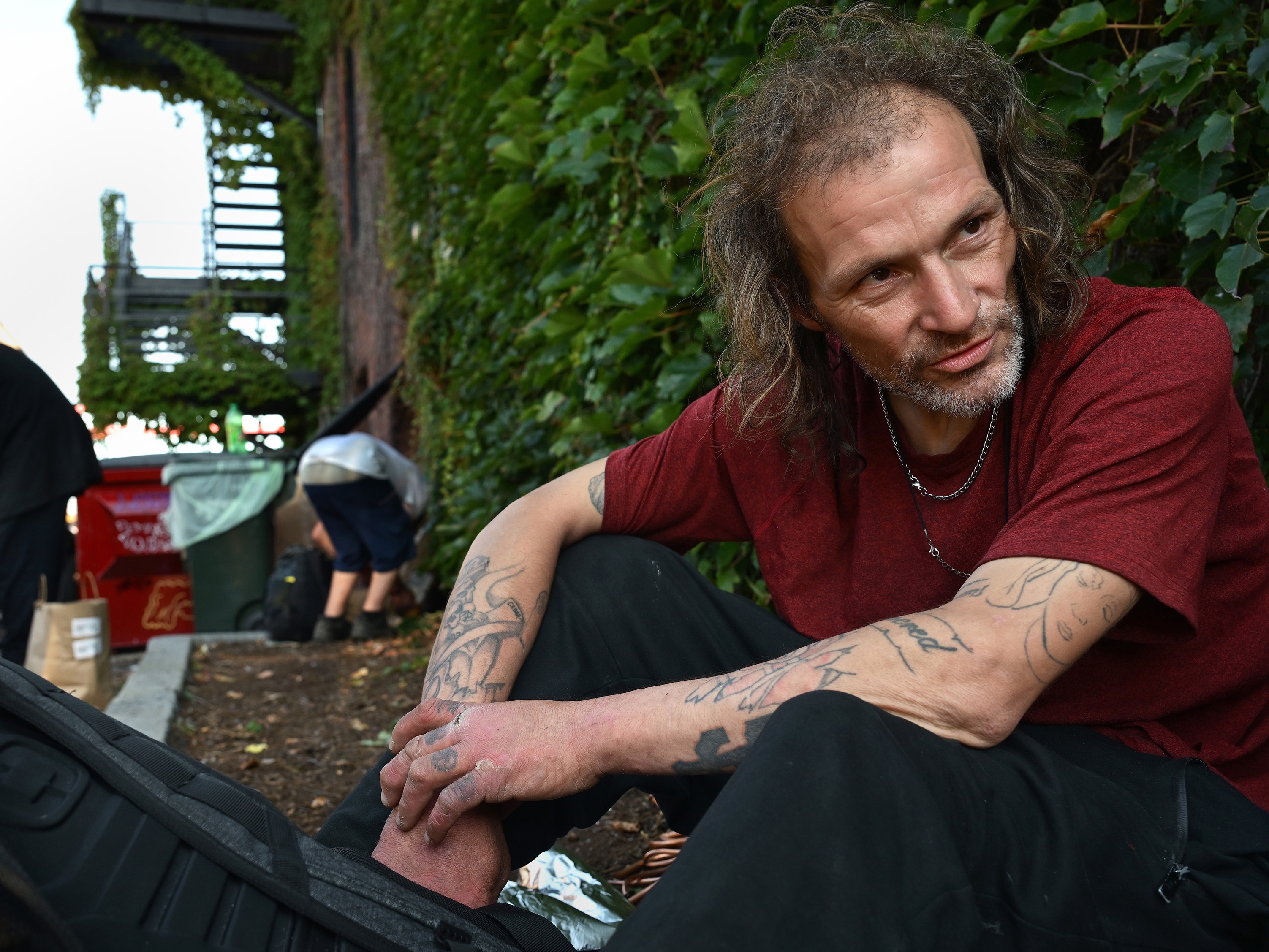 caption: Kevin Donaldson uses fentanyl and xylazine in Burlington, Vermont. He says more people like himself are finding ways to survive the U.S. overdose crisis. Data shows overdose deaths nationwide are falling for the first time in decades.