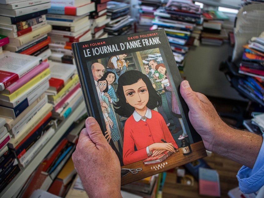caption: <em>Anne Frank's Diary: The Graphic Adaptation</em> is one of more than 40 books being challenged in the Keller Independent School District.