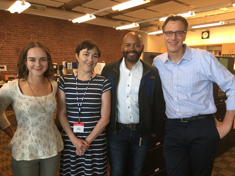 caption: [L-R] Monica Nickelsburg, Erica Barnett, Tyrone Beason and Bill Radke
