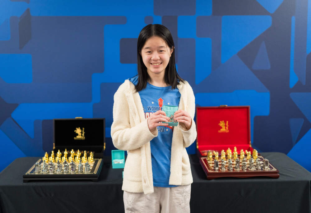 caption: Master Alice Lee clinched her first major tournament win during the 2024 American Cup Women's Tournament hosted by the Saint Louis Chess Club at the World Chess Hall of Fame in St. Louis, Mo. (Business Wire via AP)