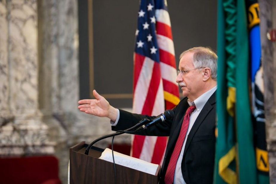 caption: Frank Chopp (D) came into office in 1995, representing Washington's 43rd Legislative District (Belltown, Capitol Hill, U District, Wallingford, Fremont). He became the longest-running House speaker in Washington history. In March 2024, he announced that he would not run for re-election, opening up the seat to new leadership. 