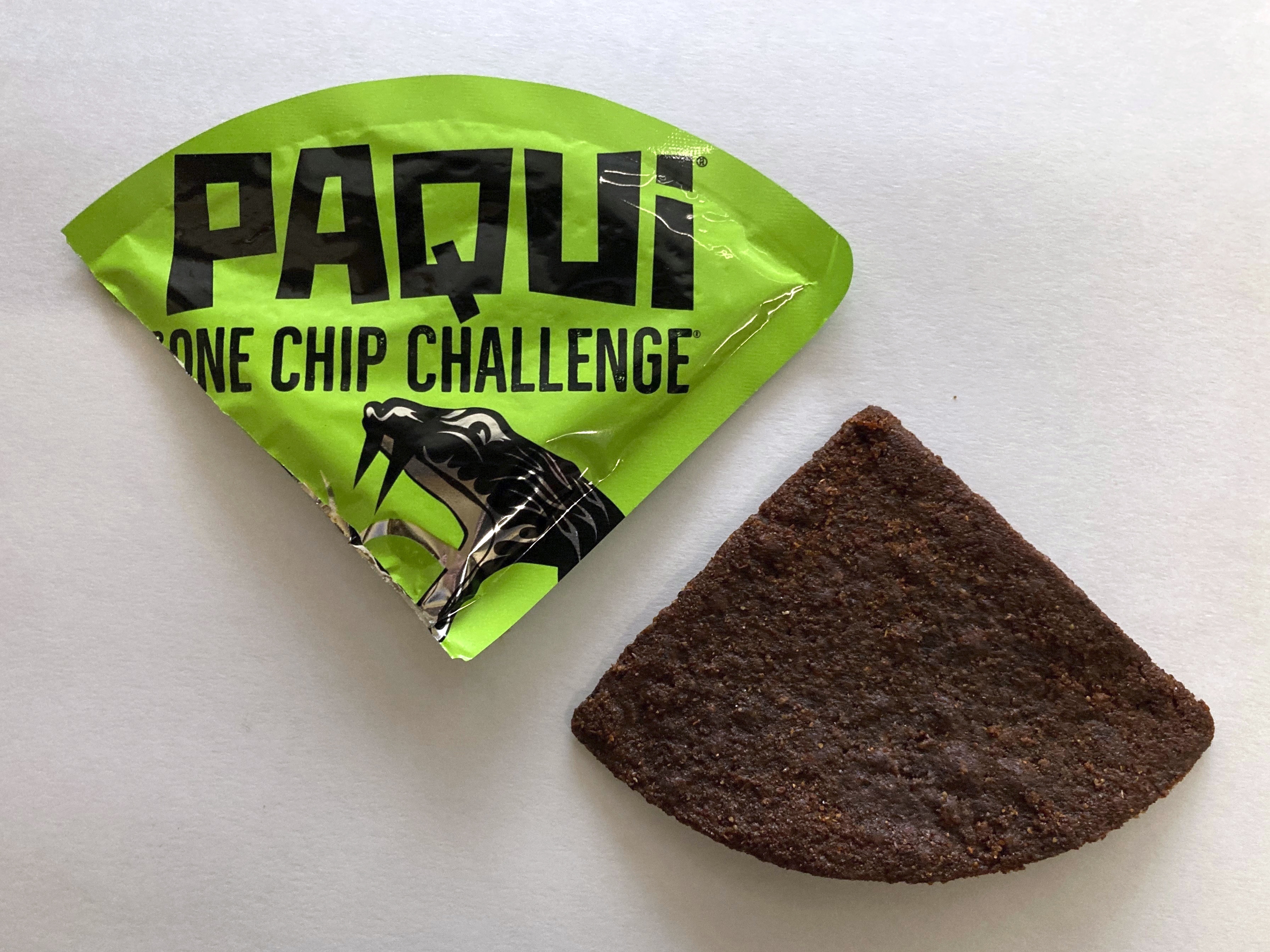 caption: A Paqui One Chip Challenge chip is displayed in Boston on Sept. 8, 2023.