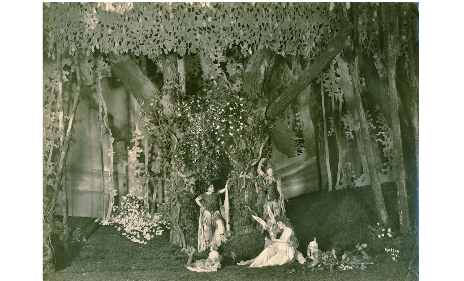 caption: Performance of A MidSummer Night's Dream at the Grand Opera House in Seattle.