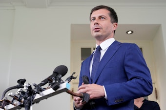 caption: Secretary of Transportation Pete Buttigieg Monday announced that the department is assessing fines totaling $7.5 million against six airlines ordering them to pay refunds to hundreds of thousands of customers.