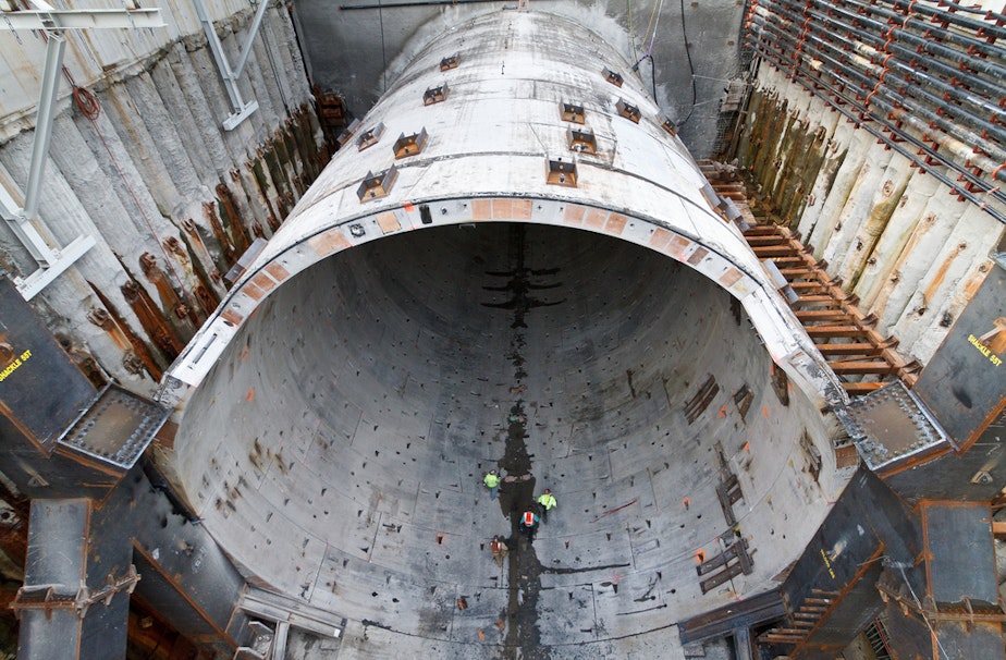 caption: Bertha's launch pit.