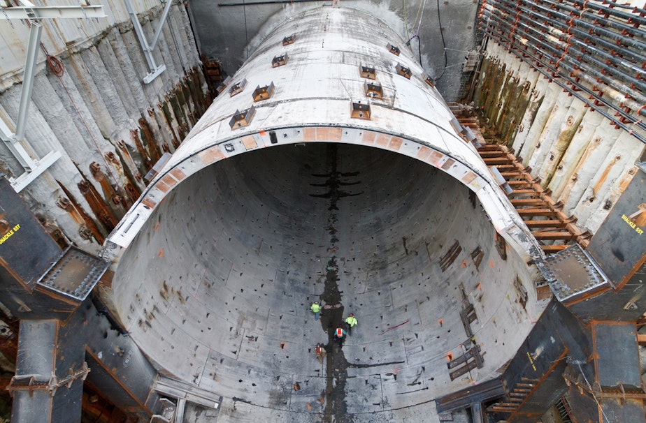 caption: Bertha's launch pit. 