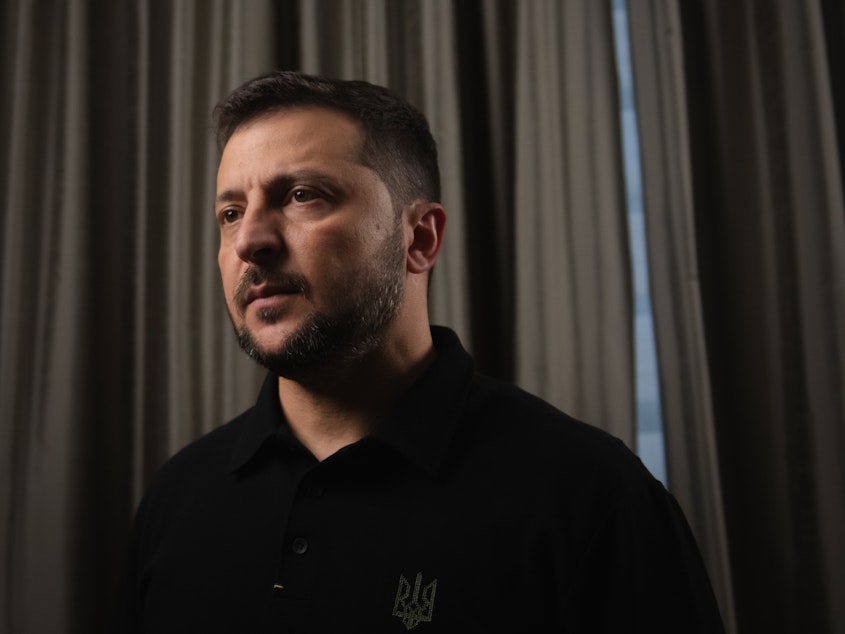 caption: Ukrainian President Volodymyr Zelenskyy didn't mince words when he talked about the threat of Russia's war.