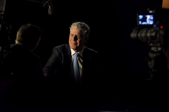 caption: Anthony Bourdain during the Peabody interview for "Parts Unknown."