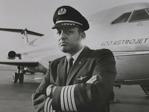 caption: American Airlines has announced the passing of Capt. David E. Harris. In 1964, Harris became the first Black pilot of a commercial airline when American hired him.