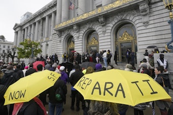 caption: A reparations rally outside City Hall in San Francisco this month, as supervisors take up a draft reparations proposal. The growing number of local actions has renewed hopes and questions about a national policy.