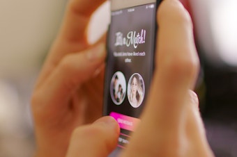 caption: In the documentary <em>Swiped</em>, filmmaker Nancy Jo Sales investigates how dating apps have created unintended consequences in actual relationships.
