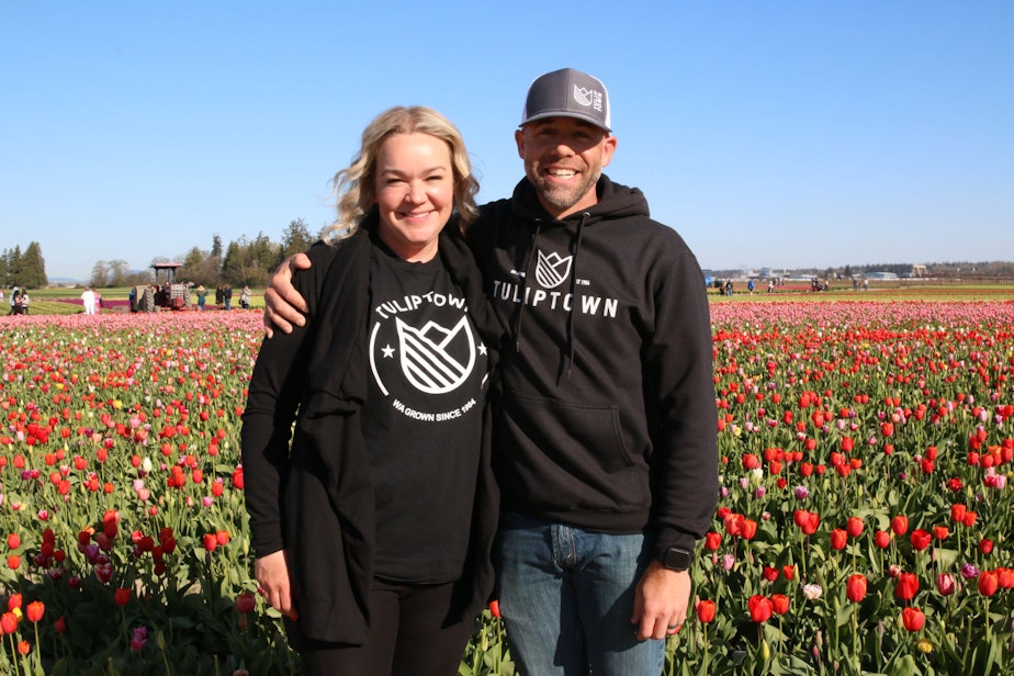 caption: Andrew Miller and Angela Speer are two of the five owners of TulipTown.