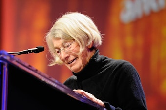 caption: Poet Mary Oliver speaks at the 2010 Women's Conference in California.