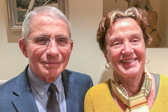caption: Anthony Fauci and his wife, Christine Grady, spoke for a StoryCorps interview in Maryland on Nov. 17. He says he'll miss seeing their daughters this Thanksgiving, but he's proud of their decision to not join them.