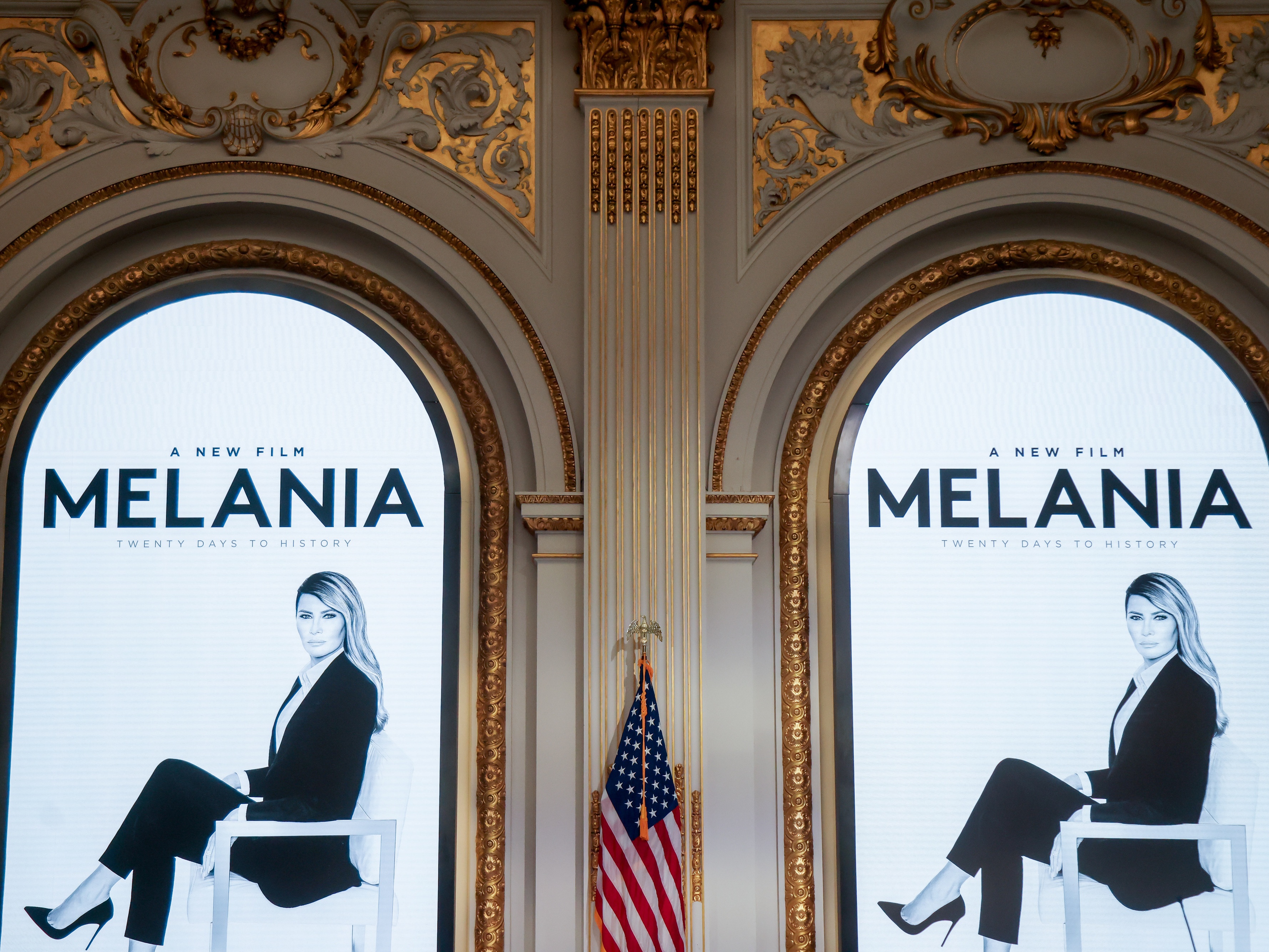 caption: An advertisement for First Lady Melania Trump's new documentary.