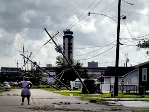 caption: Damage from Hurricane Ida on August 30, 2021 in Kenner, La. The storm was fueled by abnormally warm water in the Gulf of Mexico.