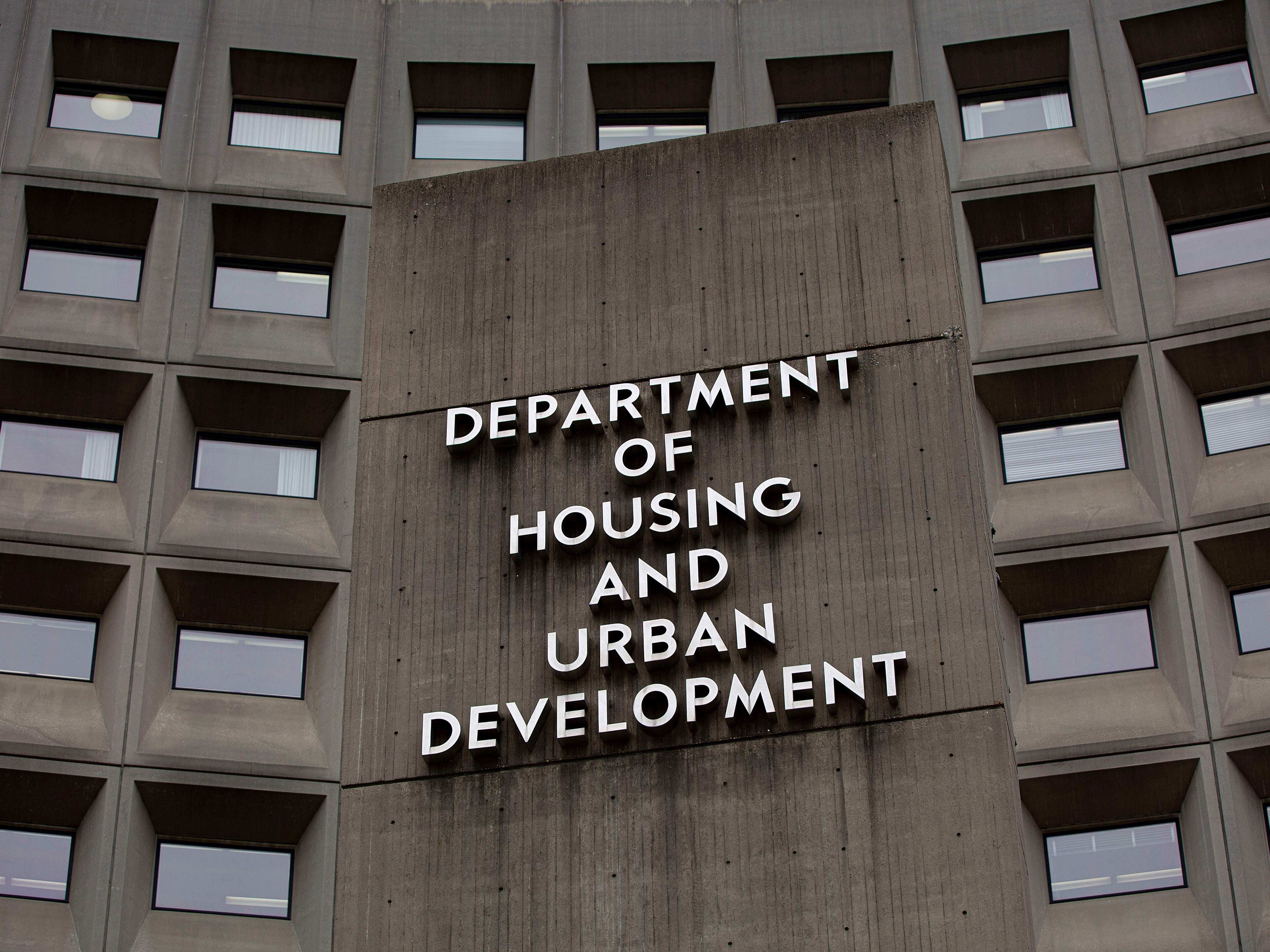 caption: The U.S. Department of Housing and Urban Development building is seen in Washington, D.C.