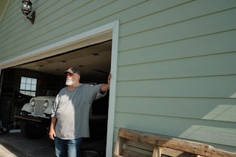 caption: When Lester Shreffler's rent to EasyKnock went up, he fell behind and received a notice to vacate. He and his daughter scrambled to find this rental home in Farmersville, Texas. His lease is up at the end of July, and he's not sure where he's going to go next.
