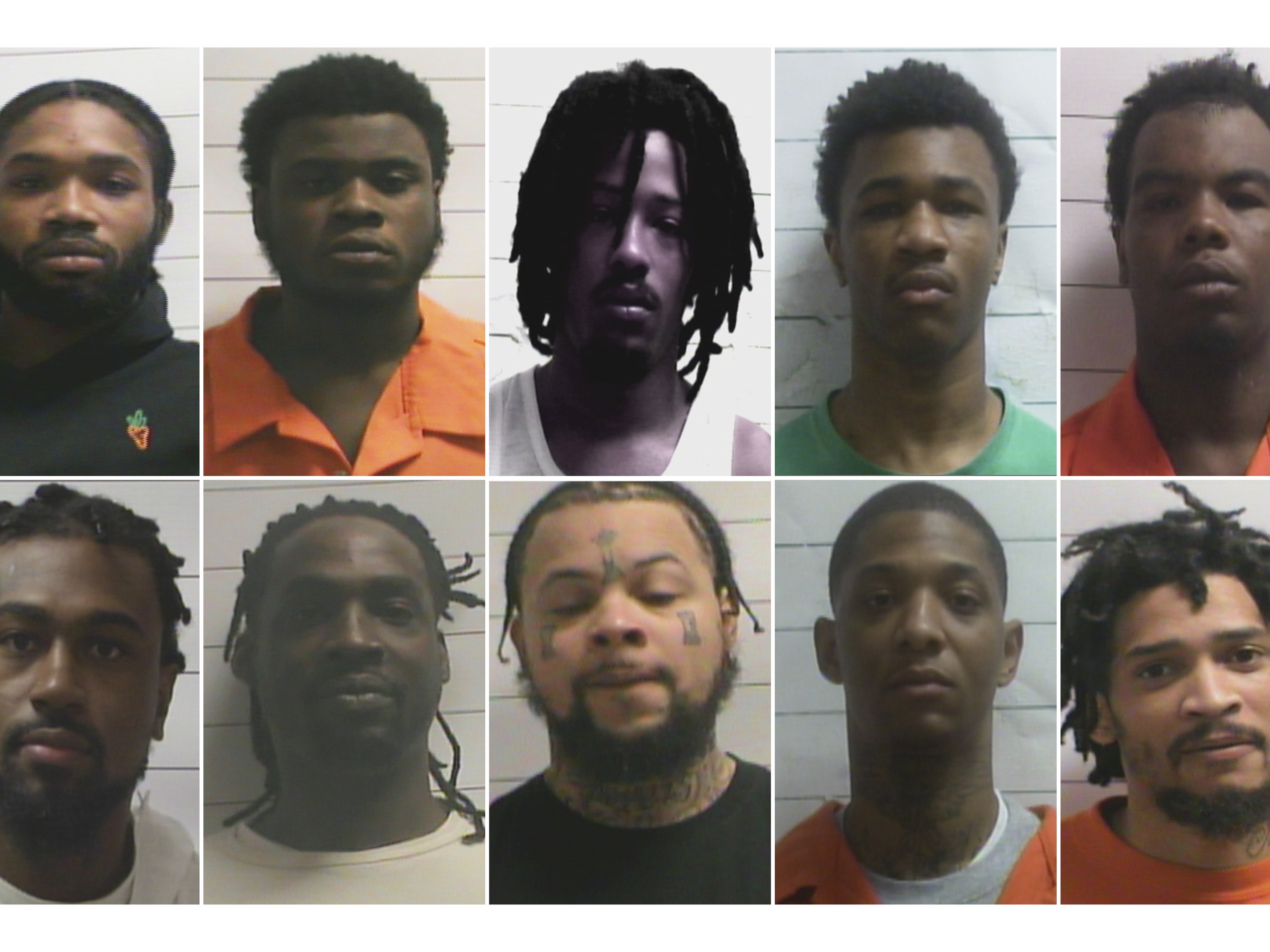 caption: Photographs from the Orleans Parish Sheriff's Office show the escaped suspects, from top left: Dkenan Dennis,  Gary C Price, Robert Moody, Kendell Myles, Corey E Boyd. Bottom from left: Lenton Vanburen Jr, Jermaine Donald,  Antonine T Massey, Derrick D. Groves, and Leo Tate Sr.