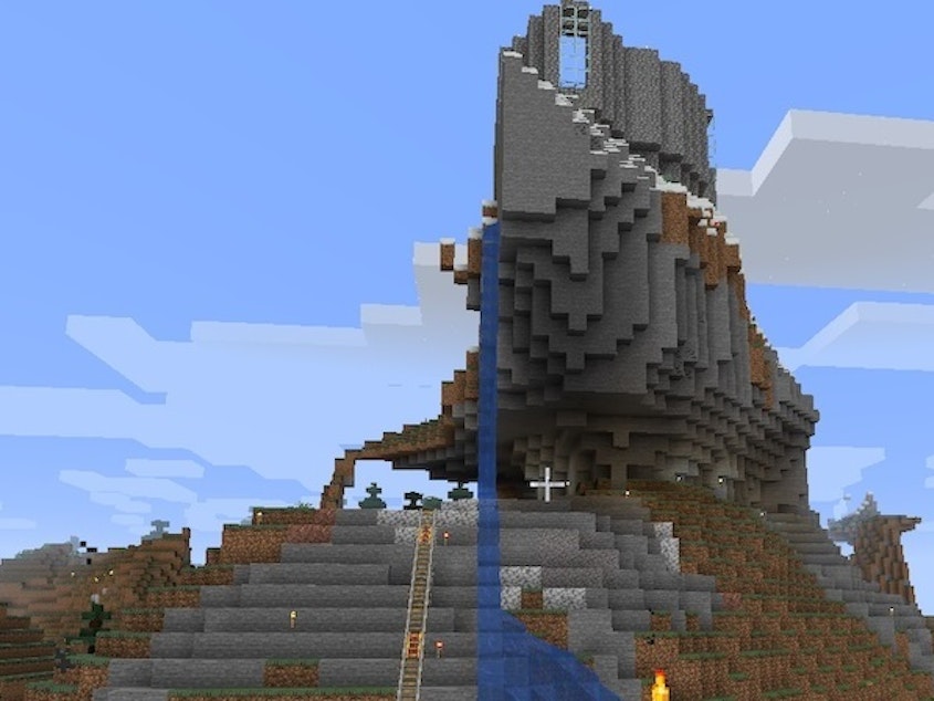 caption: When the real world seems too constrained, the endless horizons of <em>Minecraft</em> can be soothing.