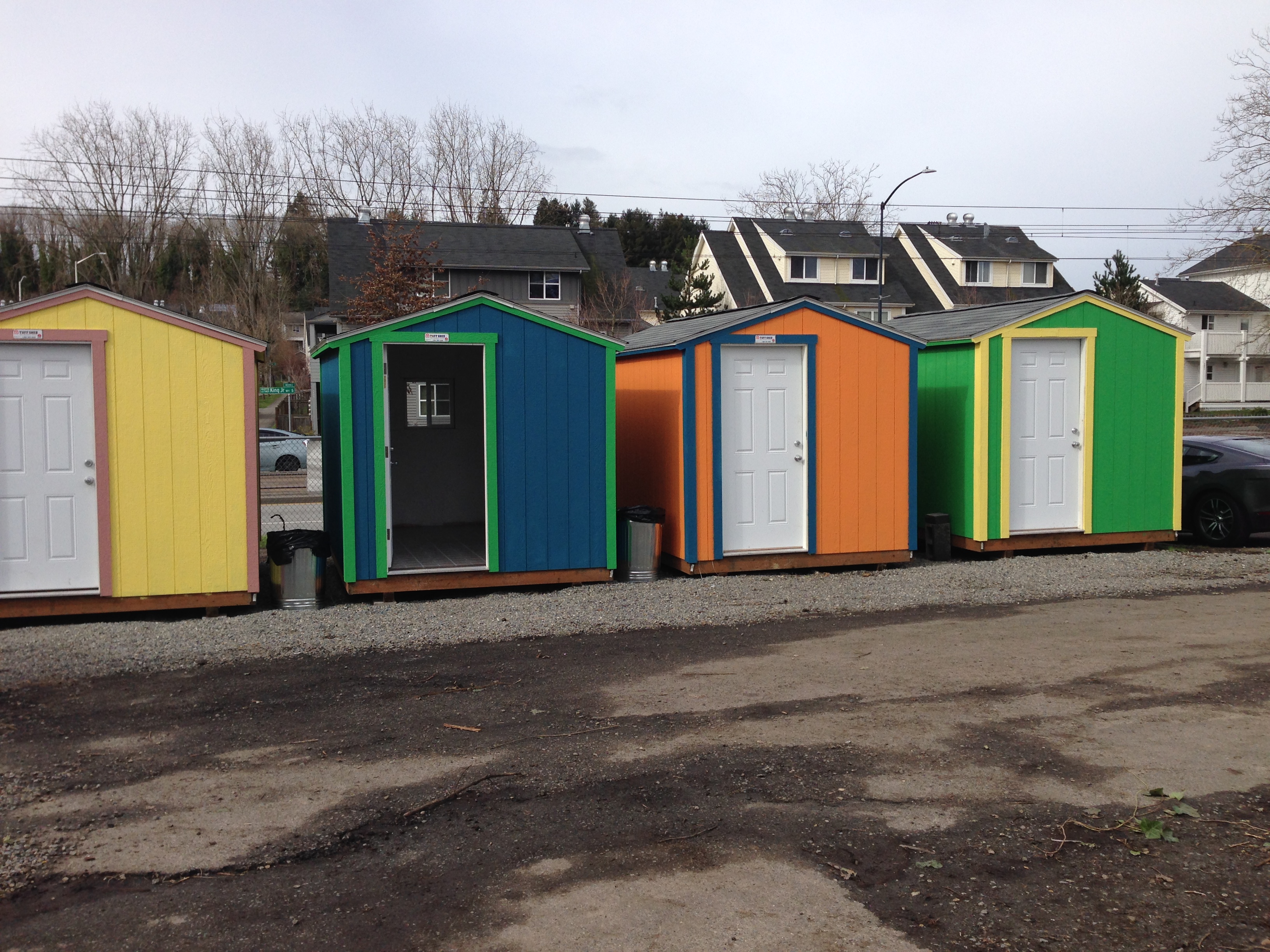 caption: Tiny houses in Othello Village, run by the Low Income Housing Institute in Southeast Seattle.