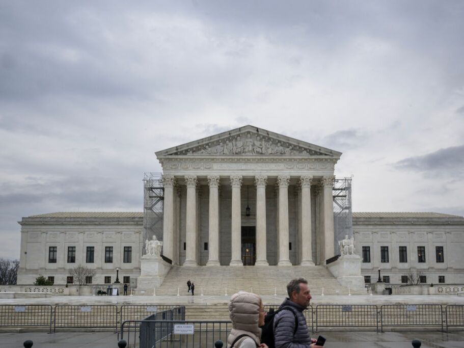 caption: The U.S. Supreme Court struck down a Trump-era  ban on "bump stocks," simple devices that can allow automatic fire from otherwise semi-automatic guns. 