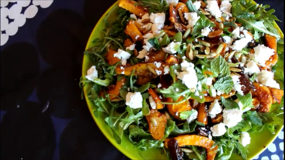 caption: Roasted butternut squash salad