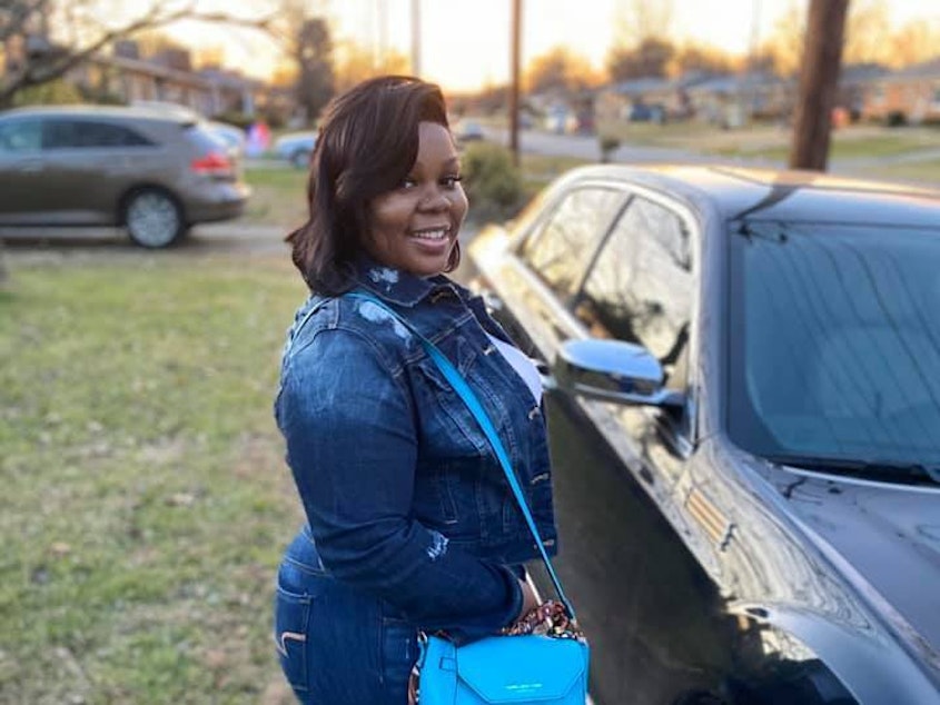caption: Emergency medical technician Breonna Taylor, 26, was shot and killed by police in her home in March. Her name has become a rallying cry in protests against police brutality and social injustice.