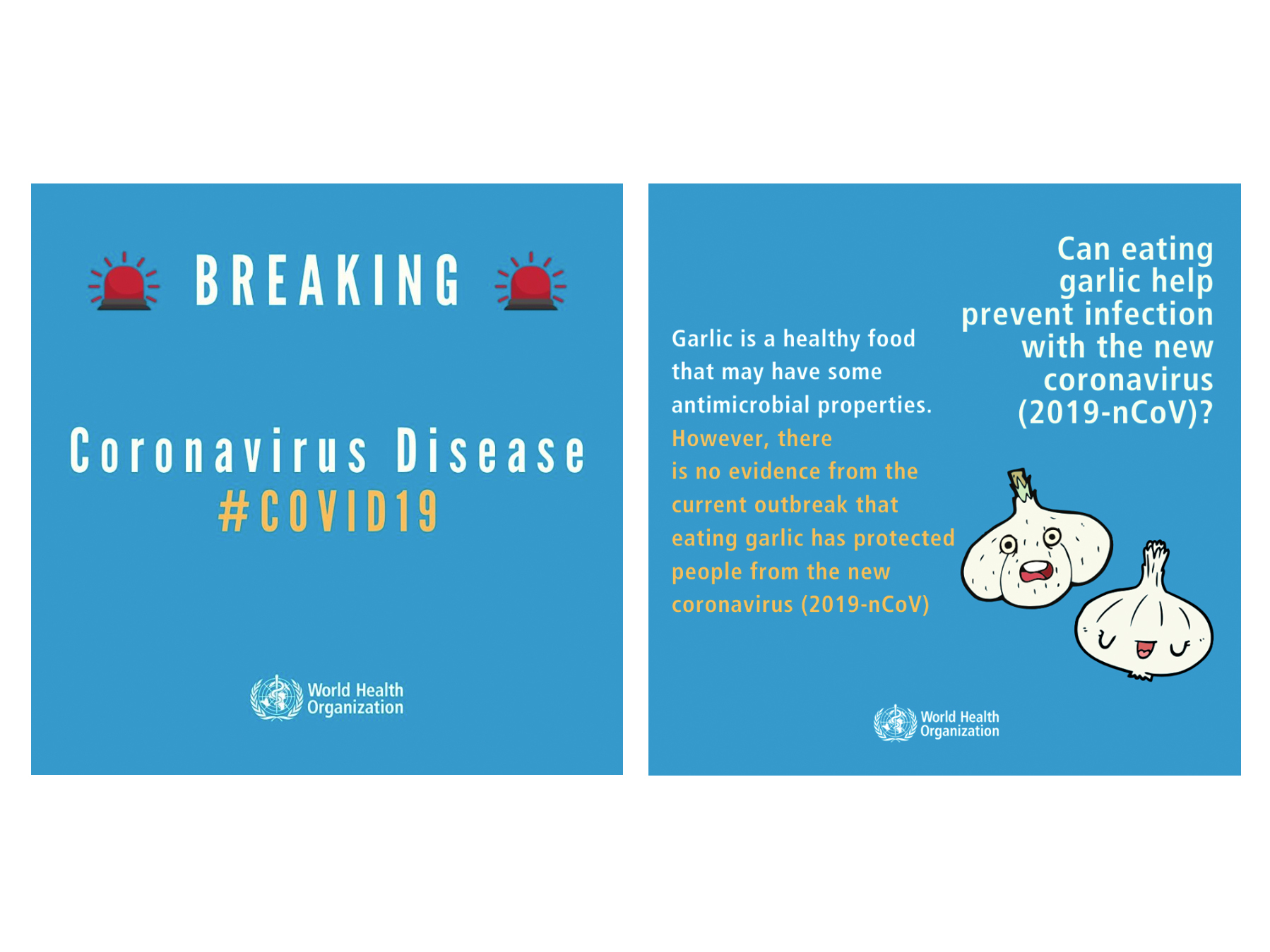 caption: The World Health Organization is sharing posts like these to debunk widely circulated rumors about the coronavirus on its social media.