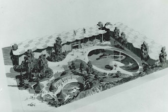 caption: Proposed 'marine park' at Seattle Center, 1966