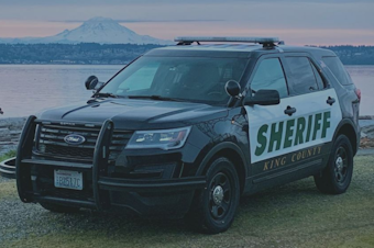 caption: A patrol vehicle for the King County Sheriff's Office. 