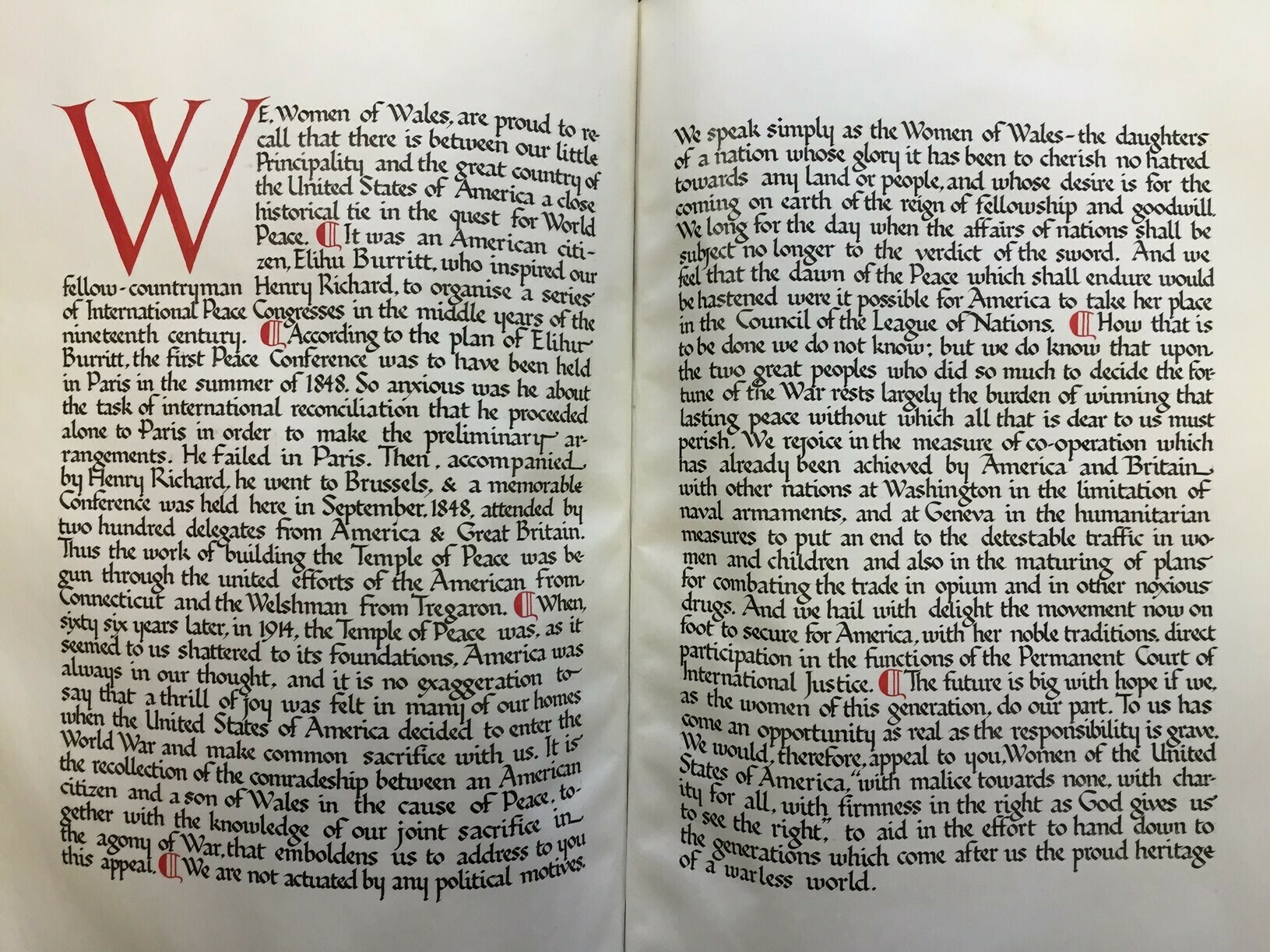 caption: The introduction of the women's peace petition, which began in 1923 in Wales.