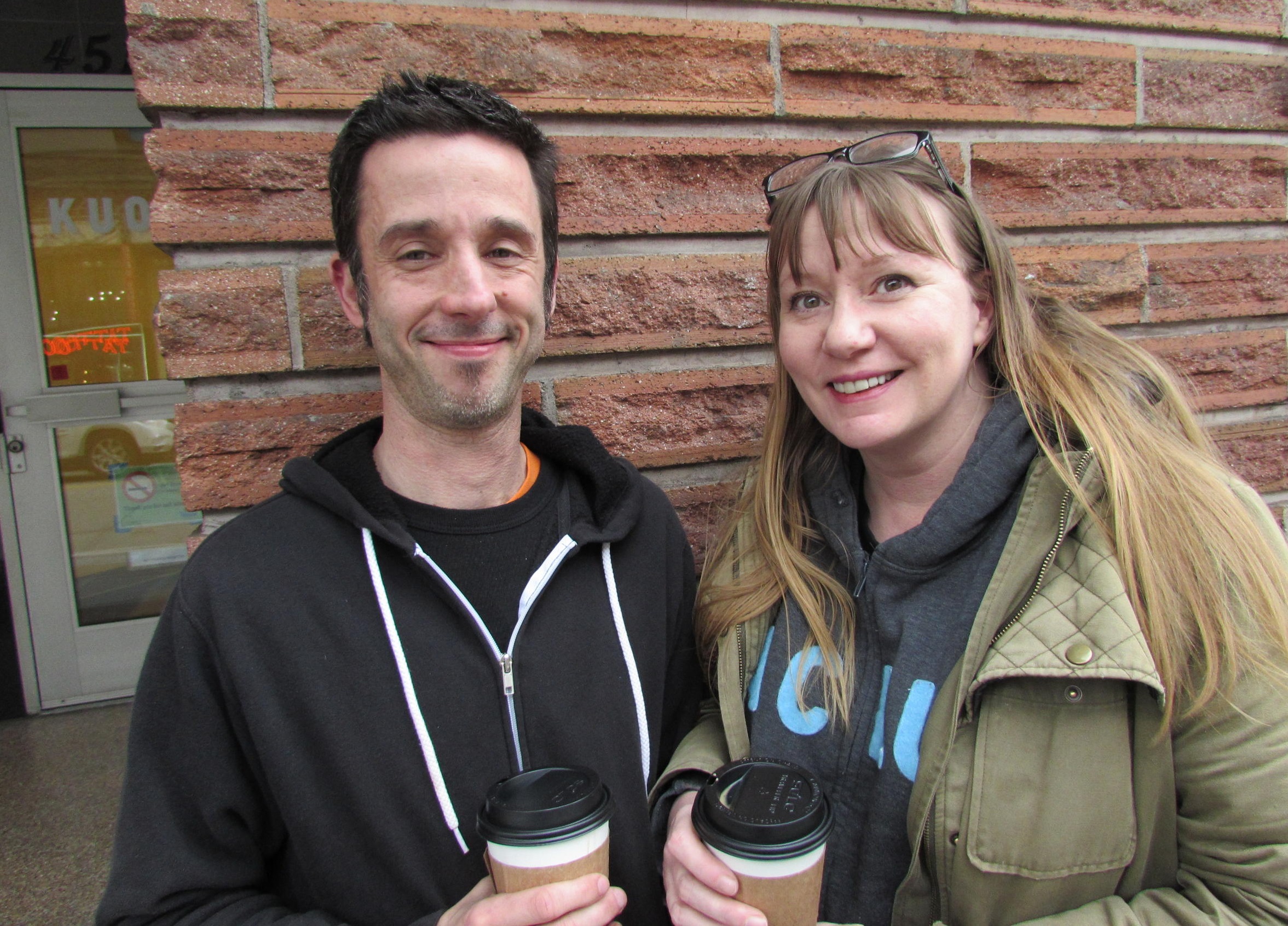 caption: Kevin Tubbs and Pauli Bailey embrace different forms of activism.