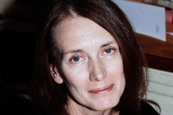 caption: Erneaux, photographed in 1984, is known for her works that deal with shame, sexism and class.