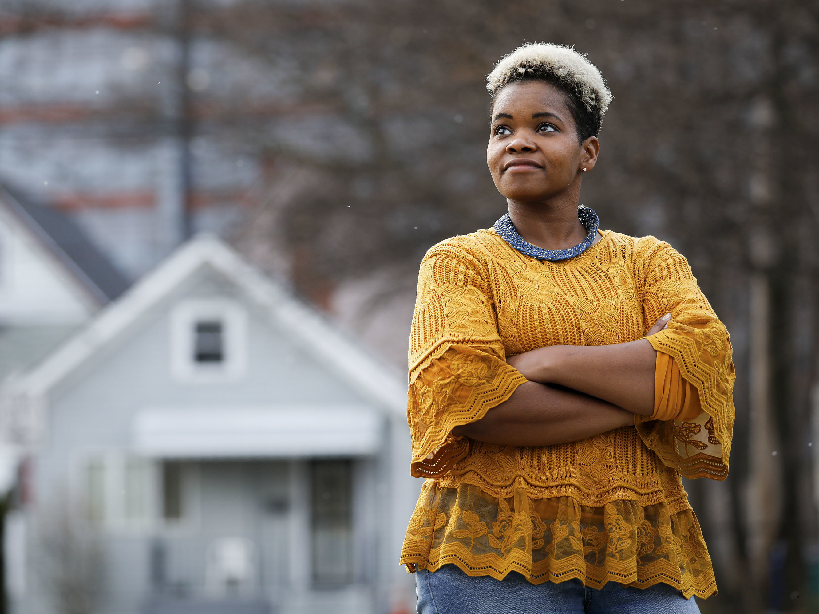 caption: Community activist India Walton, here in December, is claiming victory over four-term Mayor Byron Brown in the Buffalo, N.Y., race. Brown did not immediately concede.
