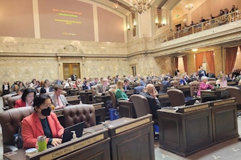 caption:  After the Senate approved three initiatives earlier in the day, Washington lawmakers in the House voted on Monday, March 4, 2024, to approve I-2113. The measure would ease certain rules around when police can engage in car chases, loosening new rules lawmakers put in place in 2021 and scaled back in 2023. 